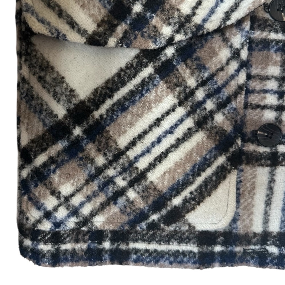 AVEC LES FILLES Womens Brushed Plaid Oversized Jacket Sz XS - Picture 8 of 16
